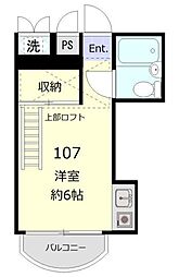メンバーズルームヨコハマ ワンルームの間取図画像