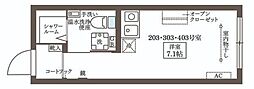 COCOCUBE大井町II ワンルームの間取図画像