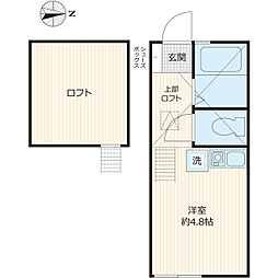 ヴィレッタ白楽 ワンルームの間取図画像