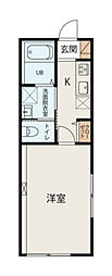 ネージュ森 1Kの間取図画像