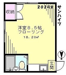 サンハイツ ワンルームの間取図画像