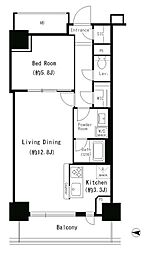 キャナルスクウェア豊洲 1LDKの間取図画像