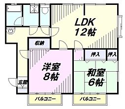 Lパレス 2LDKの間取図画像