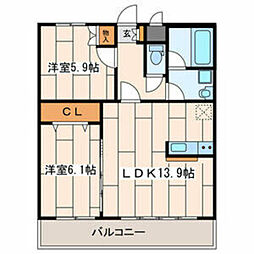 パークプラザ 2LDKの間取図画像