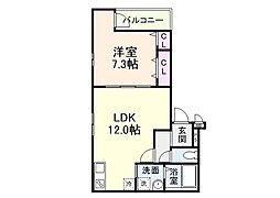 堺市西区上アパート 1Kの間取図画像