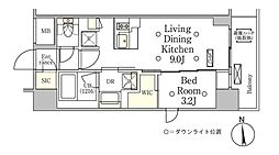 テラス御徒町 1LDKの間取図画像