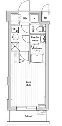 SPコート亀有 1Kの間取図画像