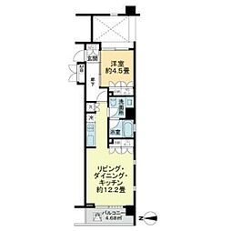 お茶の水S.C.ハウス 1LDKの間取図画像