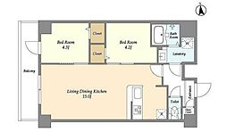 コンフォリア西尾久 7階2LDKの間取り