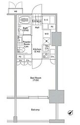 コンフォリア渋谷ウエスト 1Kの間取図画像