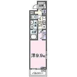 ブリュージュ テラス 1Kの間取図画像