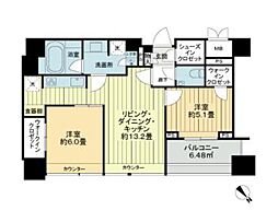 グランスイート麻布台ヒルトップタワー 2LDKの間取図画像