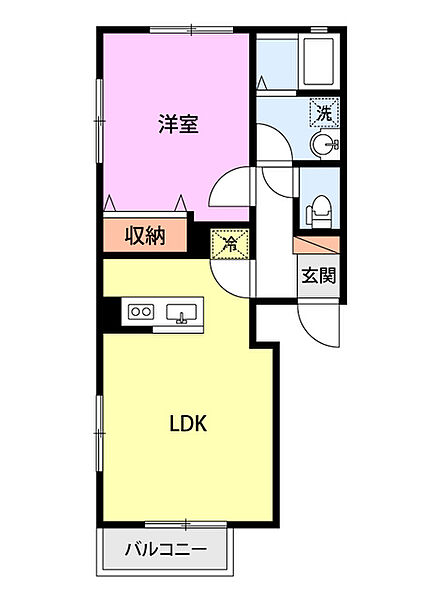 エクセレント柏ｃ 101｜新潟県長岡市柏町１丁目(賃貸アパート1LDK・1階・43.06㎡)の写真 その2