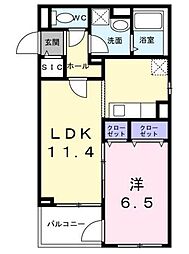 ベラシティ 1LDKの間取図画像