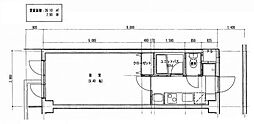 コリーヌ恵比寿 1Kの間取図画像