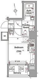 プレセダンヒルズ八王子 ワンルームの間取図画像