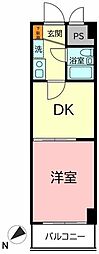 ダイアパレス東千葉 1DKの間取図画像