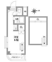 ビューラー145 ワンルームの間取図画像