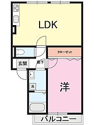 ハイカムール青山 1LDKの間取図画像