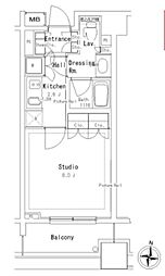 パークアクシス御茶ノ水ステージ 1Kの間取図画像