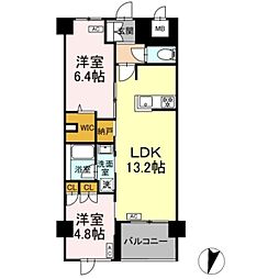 ロイジェント豊島園 2LDKの間取図画像