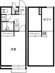 メインシティガーデンフォルトゥーナ 1Kの間取図画像