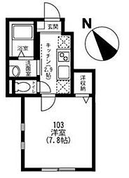 メゾン エクリュ 1階1Kの間取り