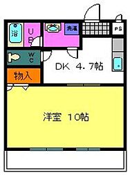 ポポラート泉 1DKの間取図画像