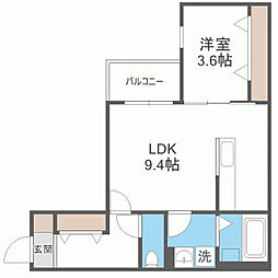 福岡市南区横手南町アパート 1LDKの間取図画像