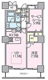 ロイヤルパークスタワー南千住 1SLDKの間取図画像