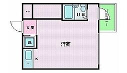 JR京葉線 潮見駅 徒歩2分の賃貸マンション 5階ワンルームの間取り