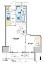 プラウドフラット四谷三丁目 1LDKの間取図画像