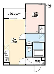 Limmon御厨 1LDKの間取図画像
