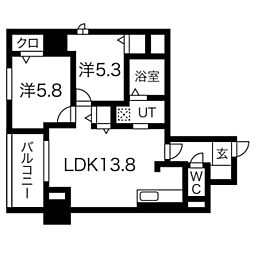 ときわぎ 2LDKの間取図画像