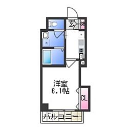 みおつくし岸里2 1Kの間取図画像