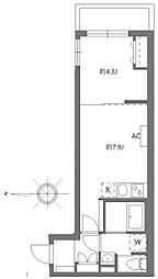 セレヌコート池袋本町 1LDKの間取図画像