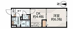 アルファ南千住 2階1DKの間取り