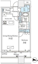 パークコート渋谷ザタワー 1LDKの間取図画像
