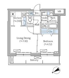 Rovine目黒東山 1LDKの間取図画像