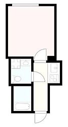 プルミエール よつ木 1Kの間取図画像