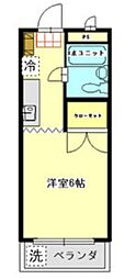 ハイライズ田中 1Kの間取図画像