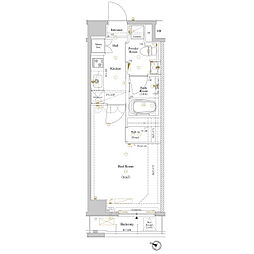 ルクレ高円寺アジールコート 1Kの間取図画像