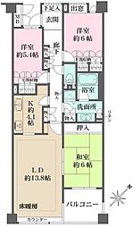 パークハウス白山御殿町 3LDKの間取図画像
