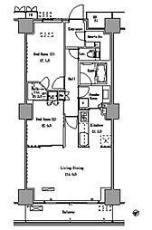 パークアクシス豊洲 2LDKの間取図画像