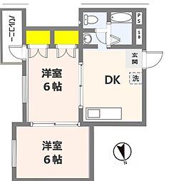ブレスト青梅 ワンルームの間取図画像