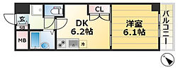 スタッツア神戸 1DKの間取図画像