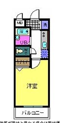 ラパス高倉台 1Kの間取図画像