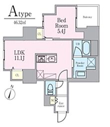 シュトラーレ本駒込 1LDKの間取図画像