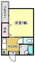 マンションアーバン 1Kの間取図画像