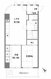 アルモニコンフォール 2DKの間取図画像